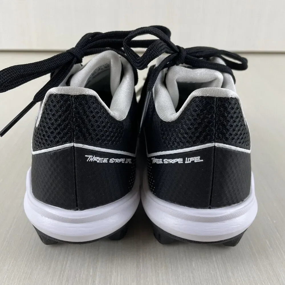 Adidas Afterburner 7 MD Kids Baseball Cleats (EG7624) Blk White Size 10K New